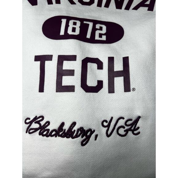 Nike Virginia Tech University Crewneck Embroidered sweatshirt White /Gray Med - Picture 3 of 5